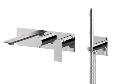 AMBITION AI710D2 - 4 hole wall-mounted bathtub set with diverter _ Daniel Rubinetterie